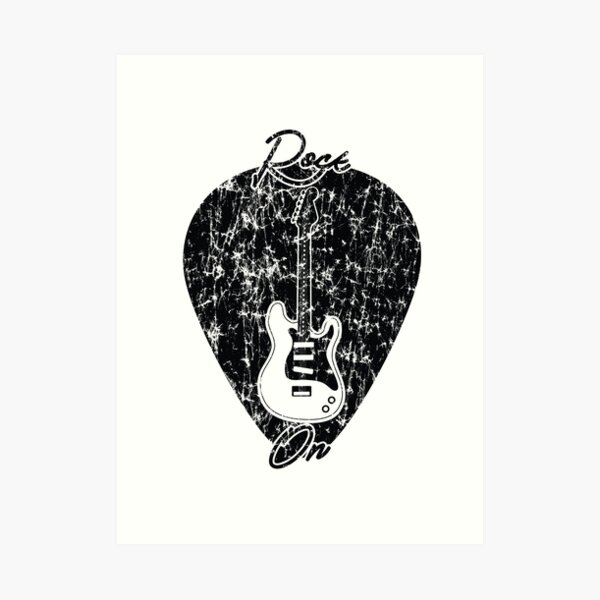 Rock On! Vintage Guitar Faded Art Art Print