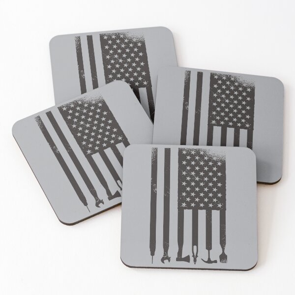 Item preview, American Flag with Carpenter Tools as the Stripes designed and sold by CoolSilhouettes.
