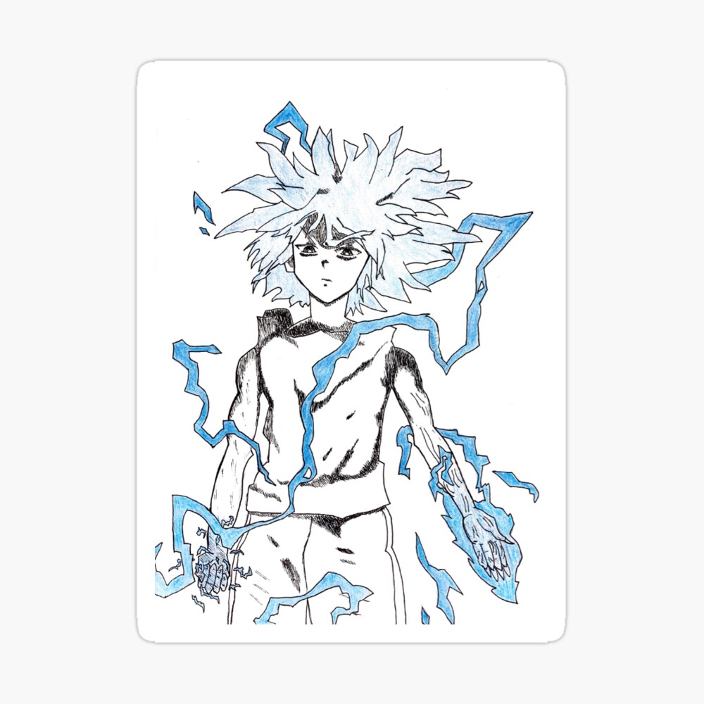 Killua Zoldyck Hxh Drawing Sticker Spiral Notebook By Maxschroeder Redbubble
