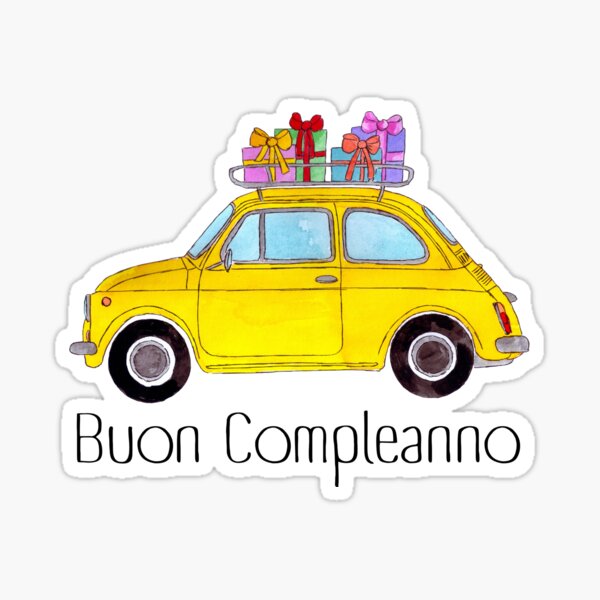 Sticker Buon Compleanno Joyeux Anniversaire En Italien Par Katetaylor Redbubble