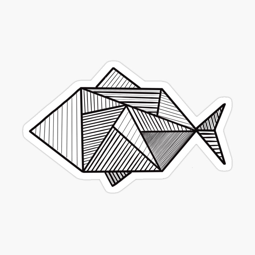Geometric fish Art Board Print for Sale by apis-florea