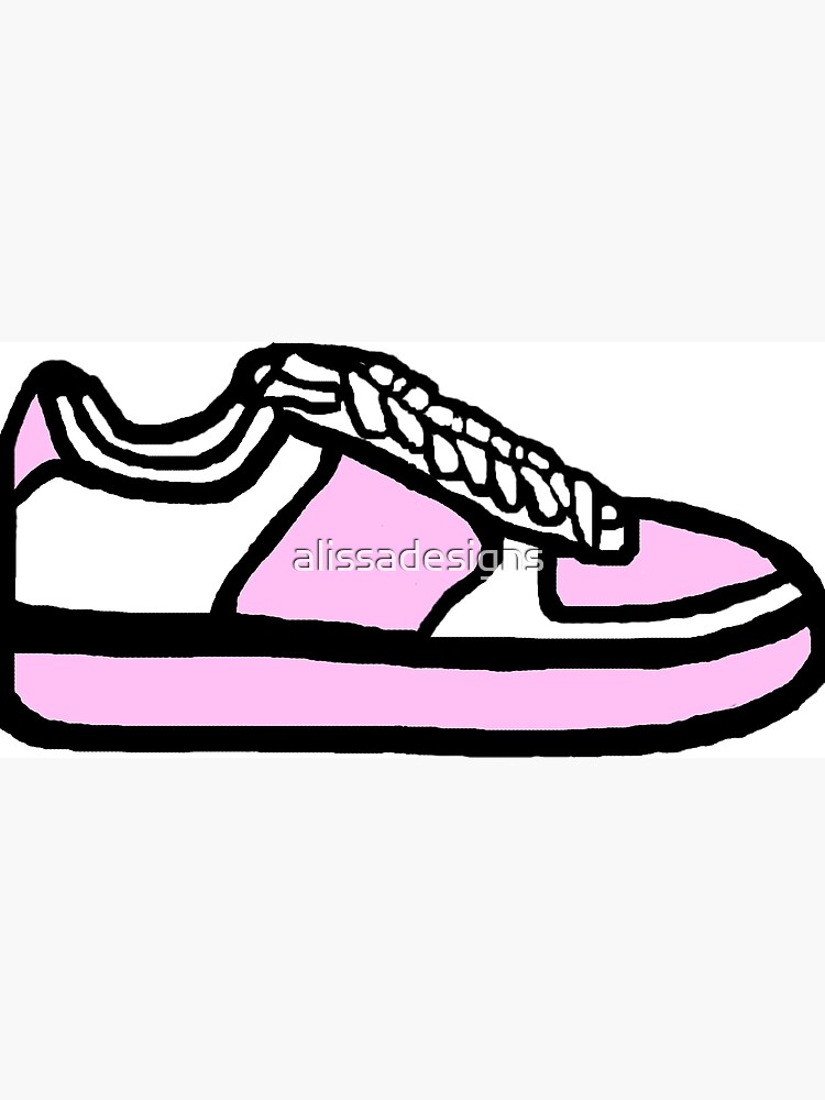 Disover Pastel Pink and White Sneaker Premium Matte Vertical Poster