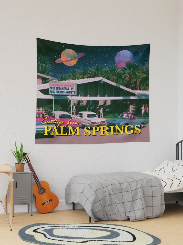 Thumbnail 1 of 3, Tapestry, greetings from palm springs designed and sold by ausketches.