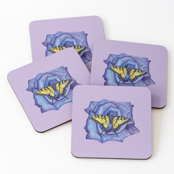 Item preview, Watercolor blue rose and butterfly designed and sold by susserain.