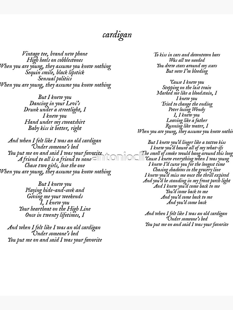 Cardigan - Taylor Swift Lyrics Folklore | Tote Bag