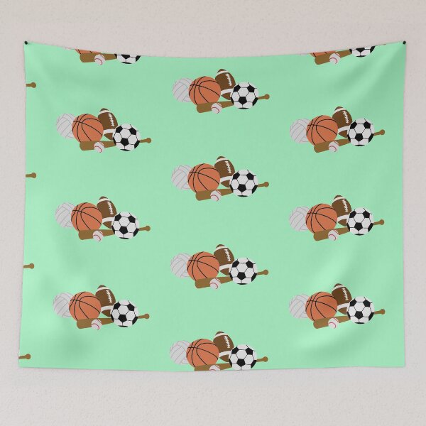 Item preview, sports balls in a pile designed and sold by Ella's  Doodles And Designs.