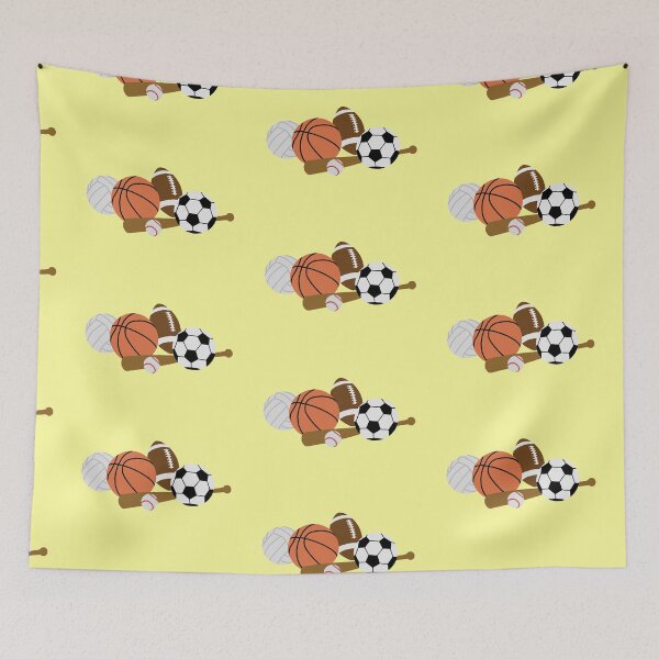 Item preview, sports balls in a pile designed and sold by Ella's  Doodles And Designs.