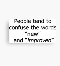 Television - the words 'new' and 'improved' Canvas Print