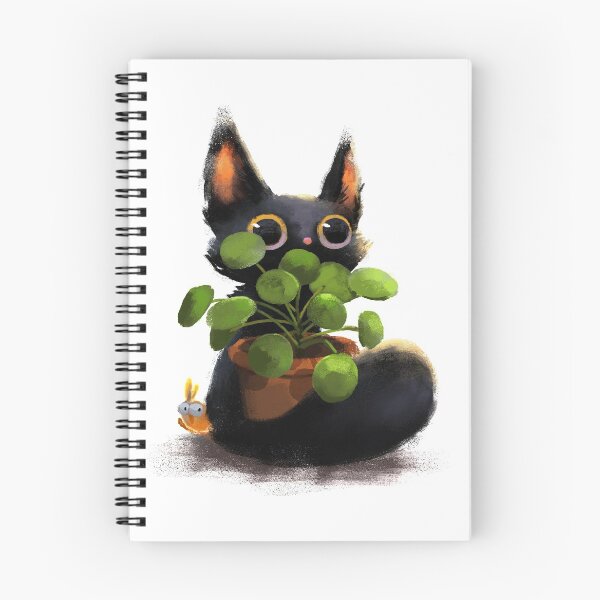 Item preview, kitten and plant designed and sold by Littlecha.