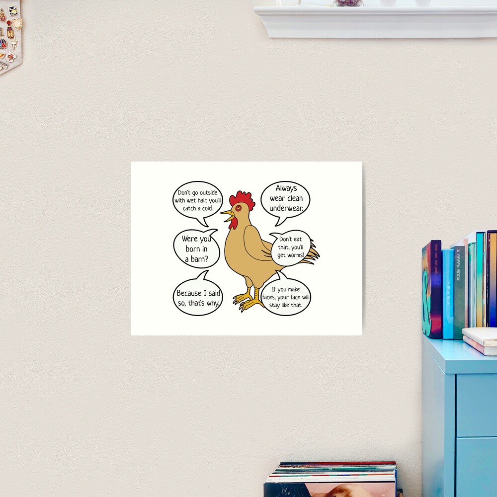 Funny Mother Hen Mom Sayings Poster for Sale by ironydesigns