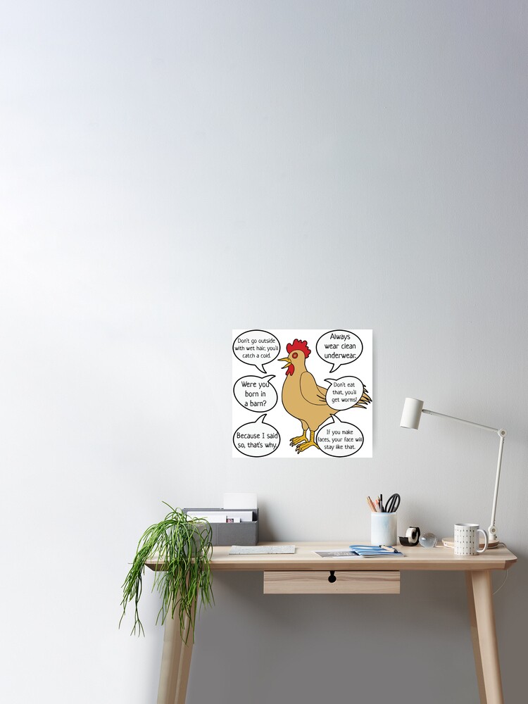 Funny Mother Hen Mom Sayings Poster for Sale by ironydesigns