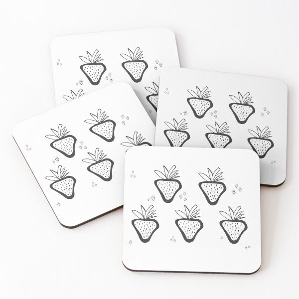 Item preview, b&w strawberry doodle pattern designed and sold by graphicgal.