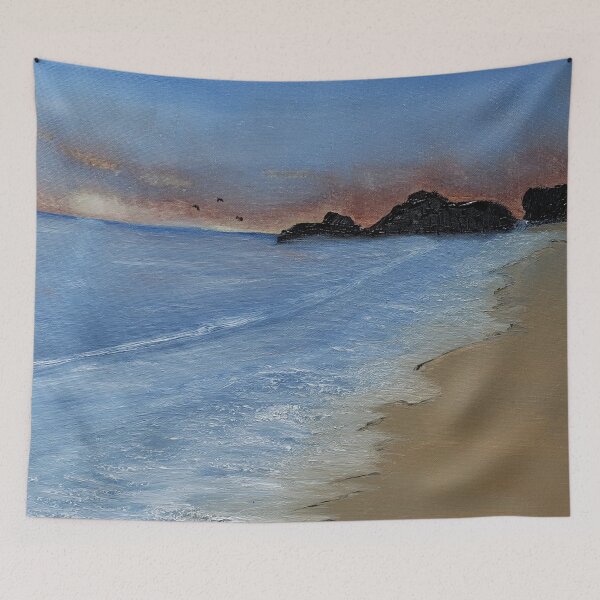 Item preview, Evening At The Beach oil painting by tabitha kremesec designed and sold by Tabitha Kremesec.