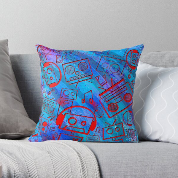 Boombots - Boombox Throw Pillow