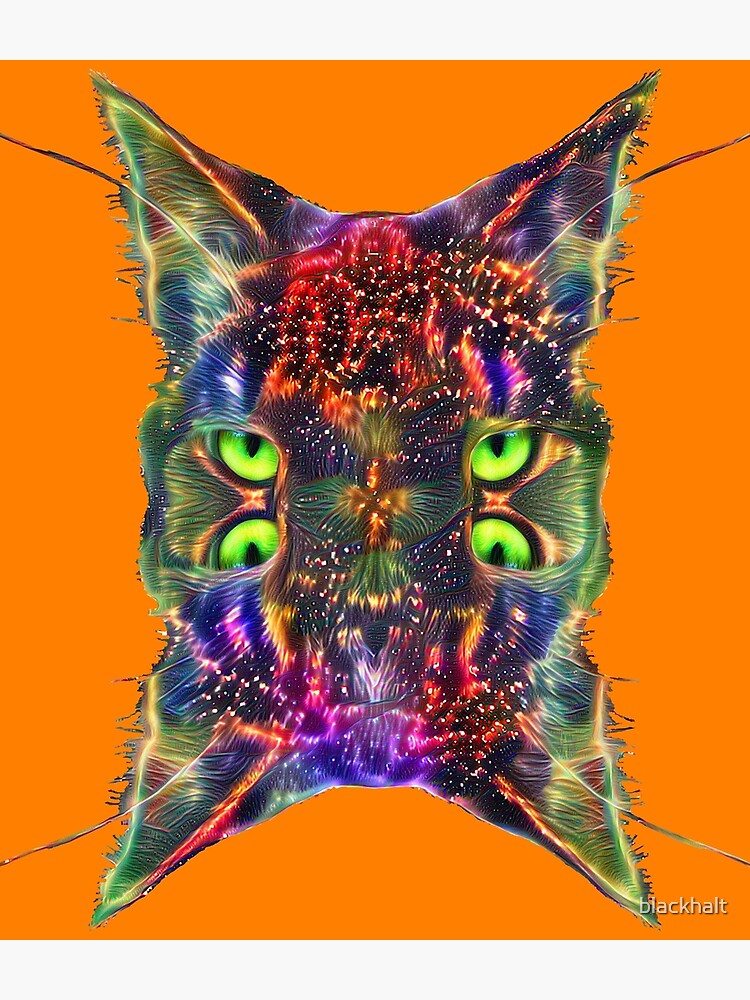 Artificial neural style Space galaxy mirror cat by blackhalt