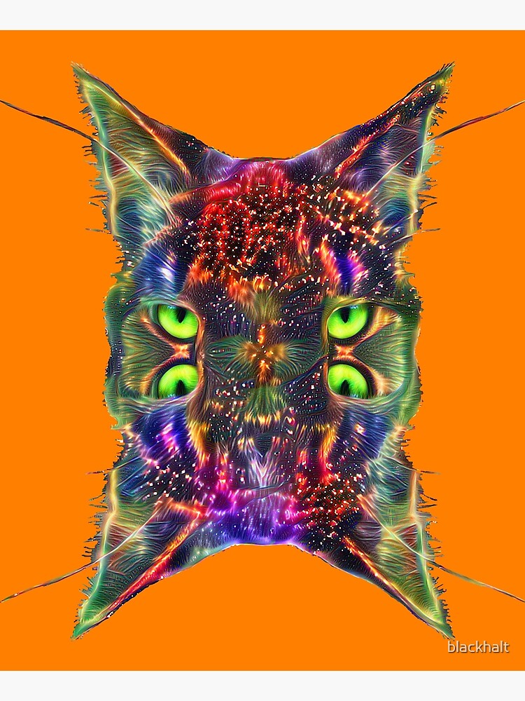 Artificial neural style Space galaxy mirror cat by blackhalt
