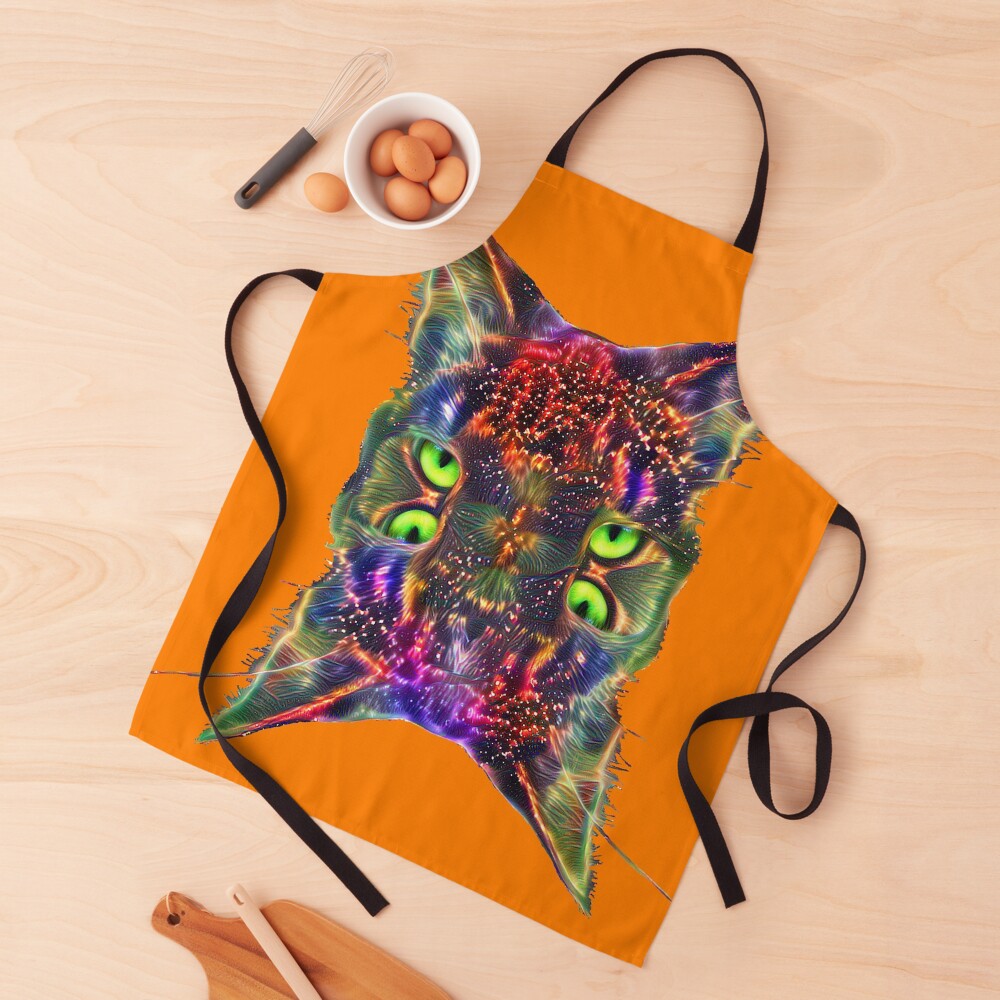 Artificial neural style Space galaxy mirror cat Apron