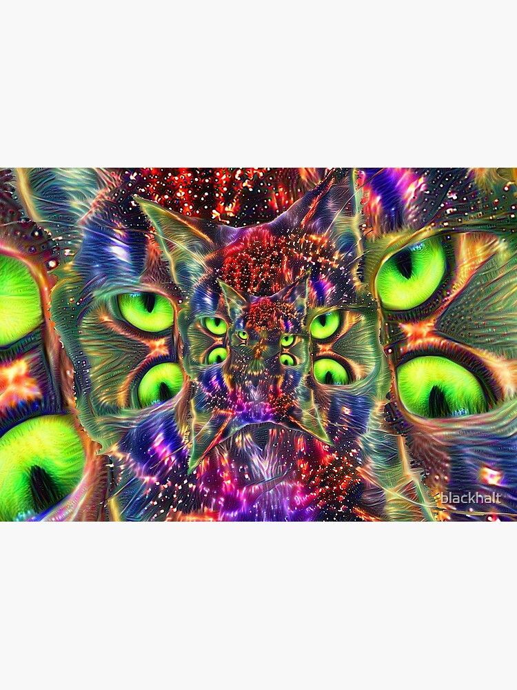 Artificial neural style Space galaxy mirror cat by blackhalt