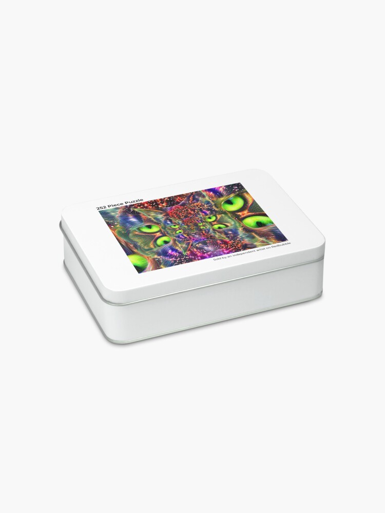 Alternate view of Artificial neural style Space galaxy mirror cat Jigsaw Puzzle