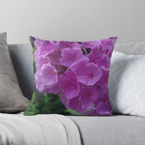 Fuchsia Flower Hydrangeas Photo Design Throw Pillow
