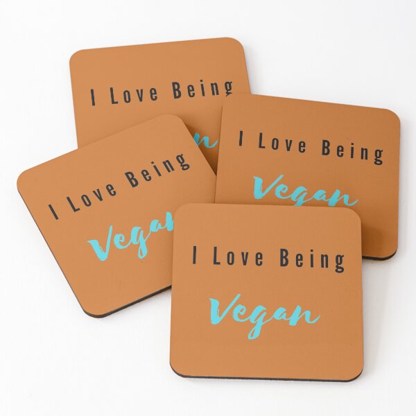 Item preview, I Love Being Vegan - Turquoise Text designed and sold by KeksWorkroom.