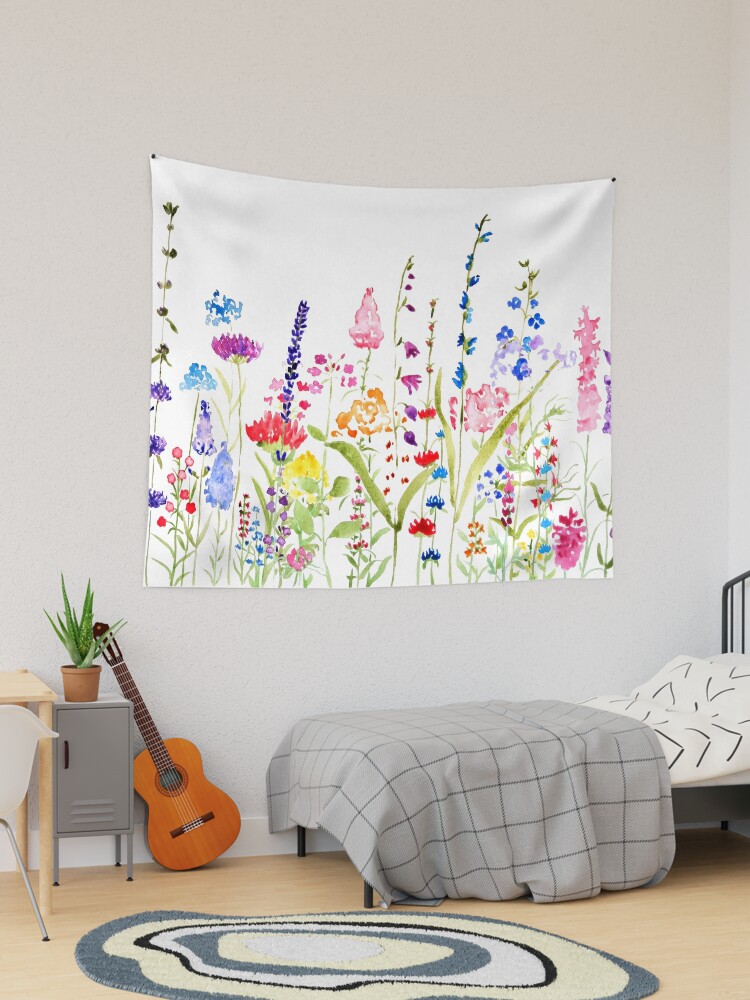 Wildflowers Tapestry, aesthetic tapestries