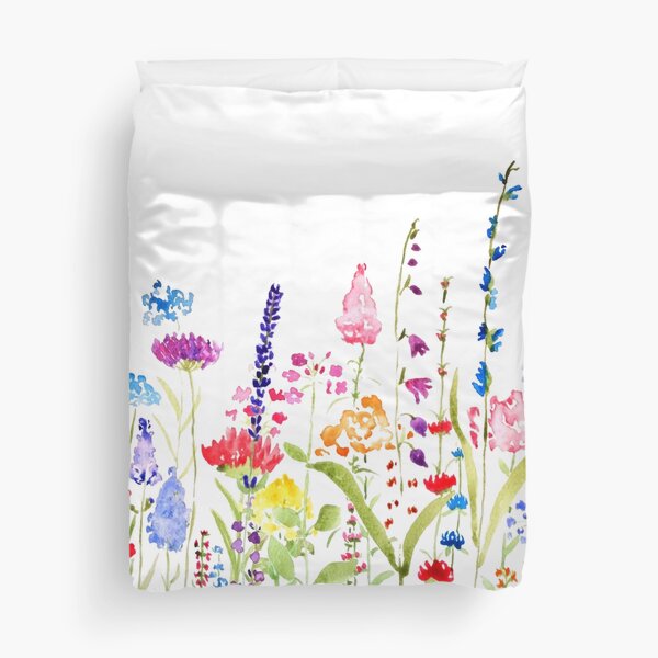 colorful wild flower field  Duvet Cover