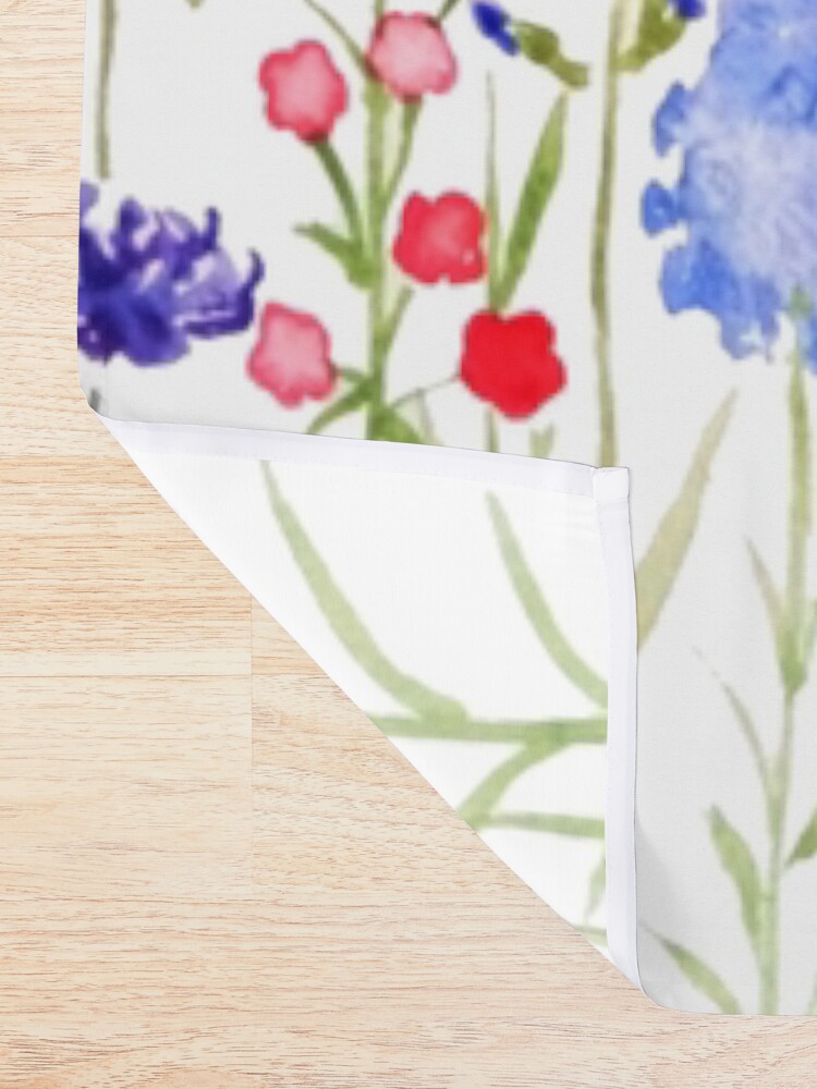 Alternate view of colorful wild flower field Shower Curtain