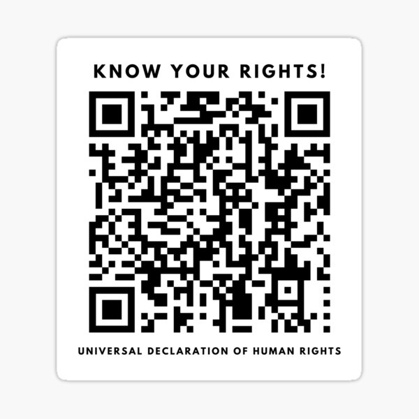 Universal Declaration of Human Rights QR Code Sticker