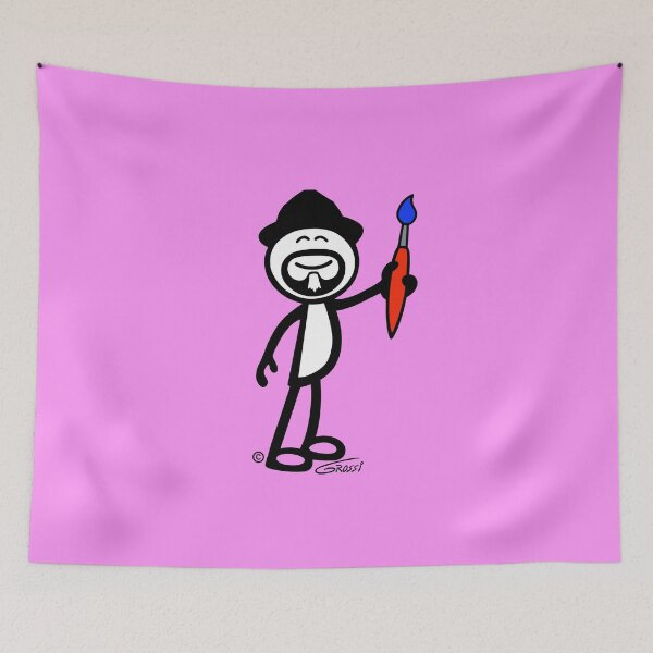 Item preview, GG Artist Stick Figure On A Pink Background  designed and sold by GDGCreations.