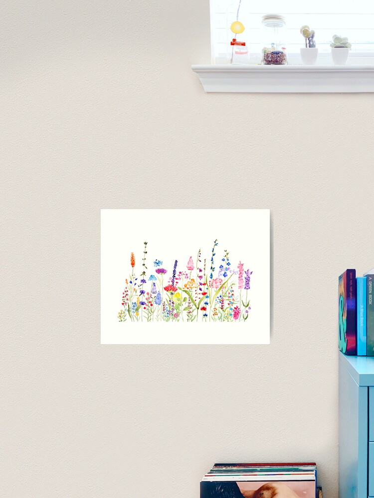 Imagen 2 de 3, Lámina artística con la obra campo de flores silvestres colorido pintado a mano , diseñada y vendida por ColorandColor.