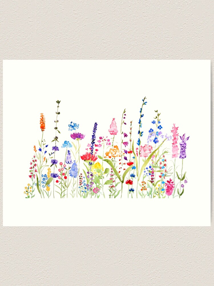 Alternate view of colorful wild flower field Art Print