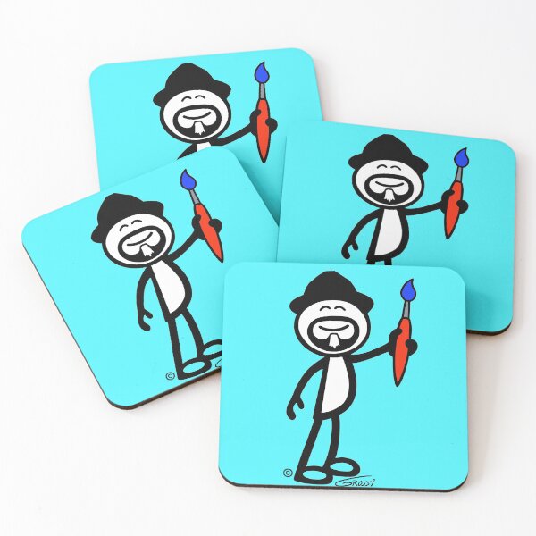 Item preview, GG Artist Stick Figure On A Turquoise Background  designed and sold by GDGCreations.