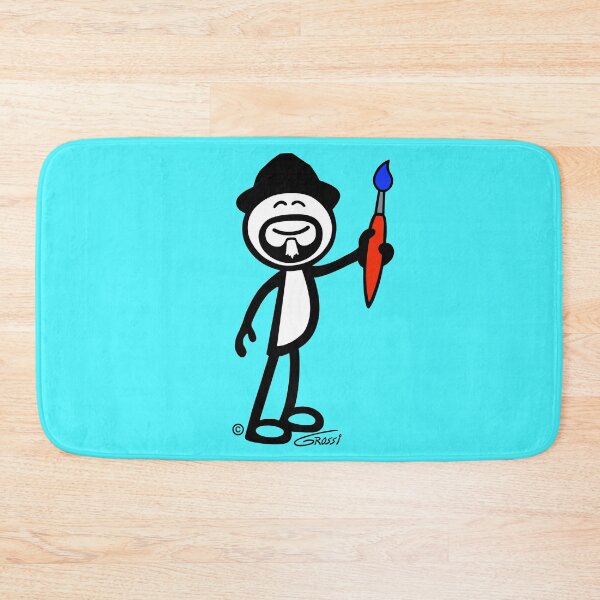 Item preview, GG Artist Stick Figure On A Turquoise Background  designed and sold by GDGCreations.