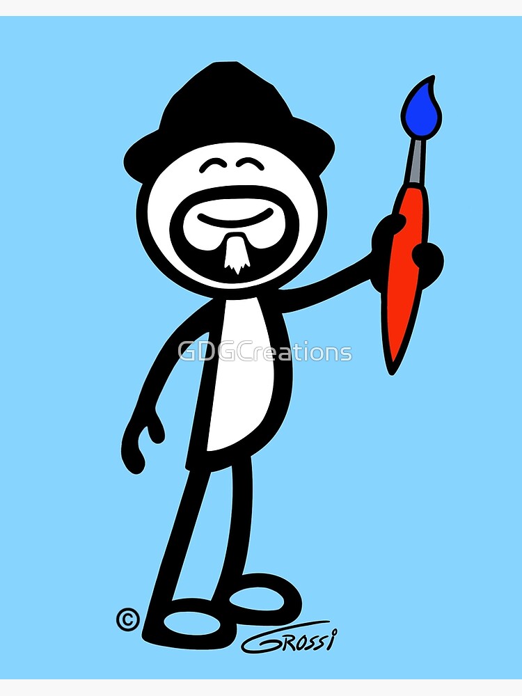 "GG Artist Stick Figure On A Light Blue Background " Poster for Sale by GDGCreations Redbubble