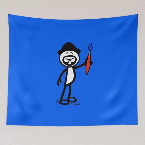Item preview, GG Artist Stick Figure On A Blue Background  designed and sold by GDGCreations.