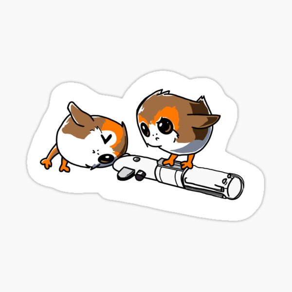 Porgs with Lightsaber Sticker