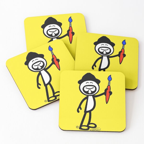 Item preview, GG Artist Stick Figure On A Yellow Background  designed and sold by GDGCreations.