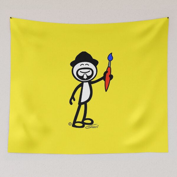 Item preview, GG Artist Stick Figure On A Yellow Background  designed and sold by GDGCreations.