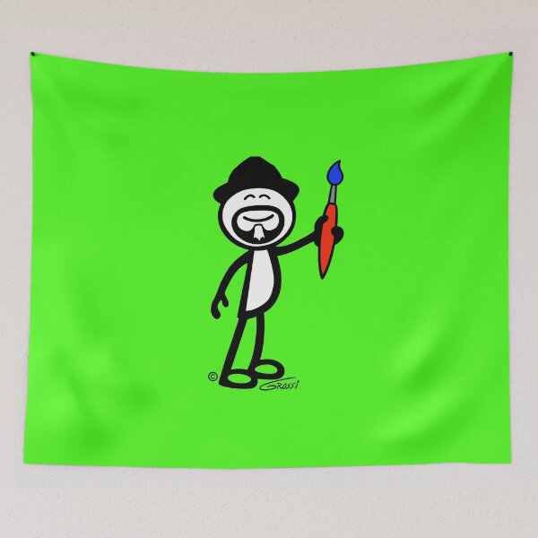 Item preview, GG Artist Stick Figure On A Green Background  designed and sold by GDGCreations.