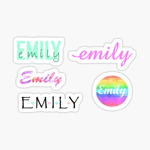 Emily Name Stickers Redbubble - roblox logo pink sticker by emily