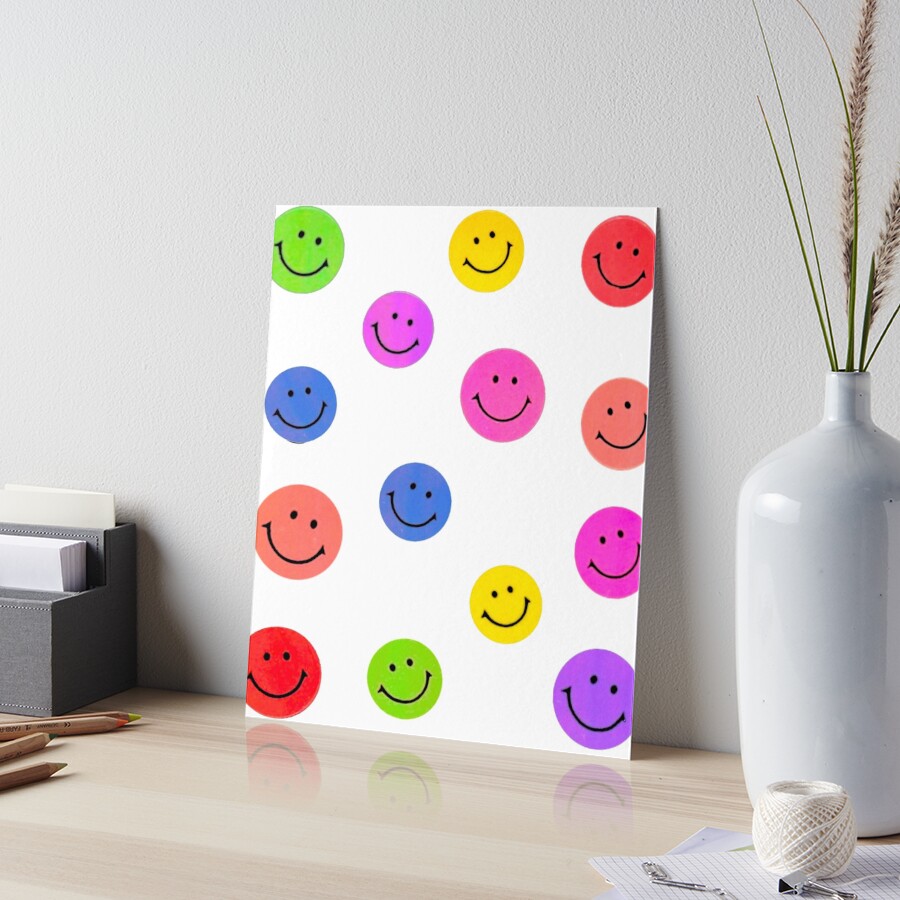 90s Smily Face History of Art アート プリントT 90s Smily Face 