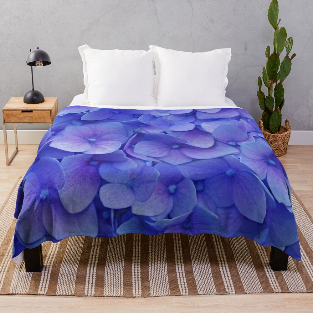 Super Popular new Hydrangea blue Throw Blanket Bl-8RZ7GOCL