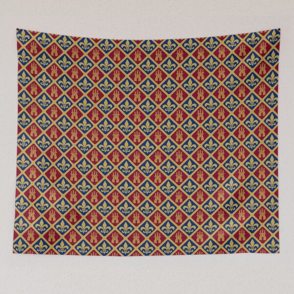 Item preview, Saint-Chapelle Medieval Heraldic Fleur de Lys and Castle Diamond Pattern designed and sold by Albion Treasures.