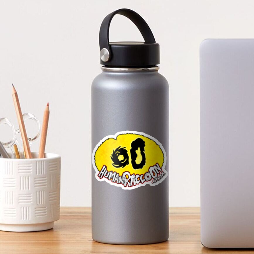 Human Raccoon Logo Sticker