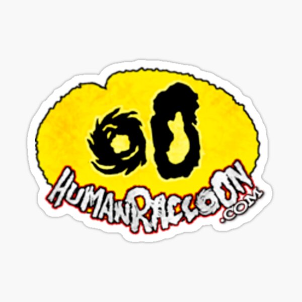 Human Raccoon Logo Sticker