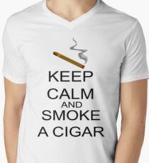 Keep Calm And Smoke A Cigar Men's V-Neck T-Shirt