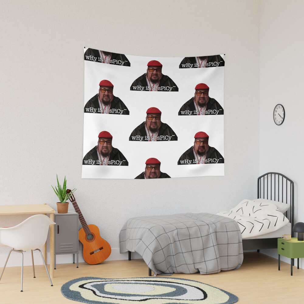 "why is it spicy tik tok meme" Tapestry for Sale by Kjerstiana Redbubble