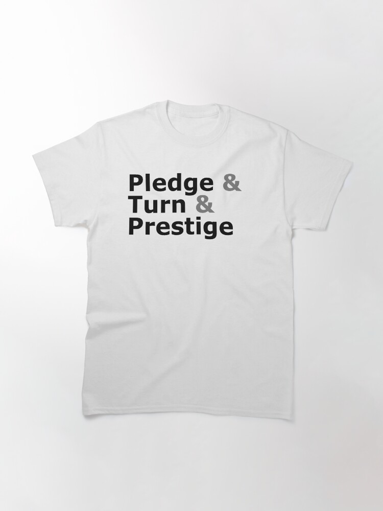 Alternate view of Three stages of a magic trick (black text) Classic T-Shirt
