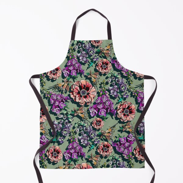 Artikelvorschau, Salbeigrün floral mit Fingerhut und Mohn entworfen und verkauft von ariellemorris.